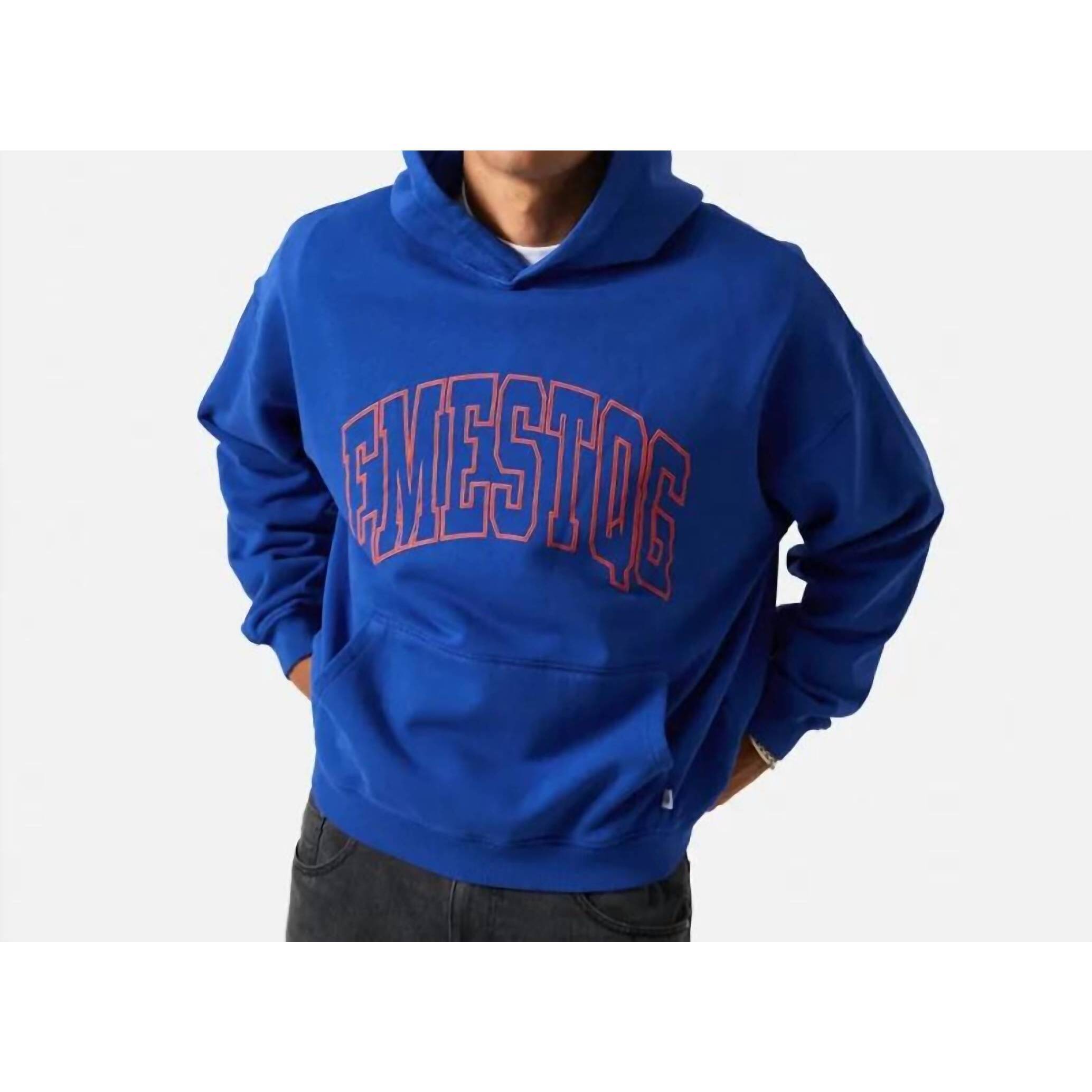 New Eme Studios Unisex Oversized Pullover Cotton Hoodie In Infinite Blue